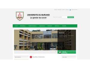 University of Burundi's official website homepage screenshot