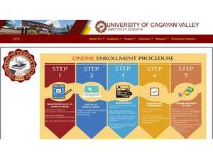 University of Cagayan Valley's official website homepage screenshot