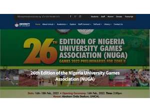 University of Calabar's official website homepage screenshot
