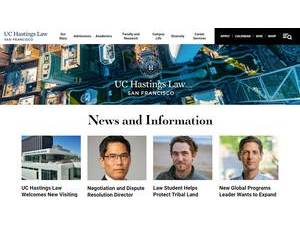 University of California College of the Law, San Francisco's official website homepage screenshot