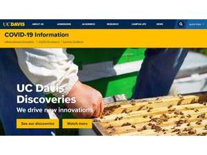 University of California, Davis's official website homepage screenshot
