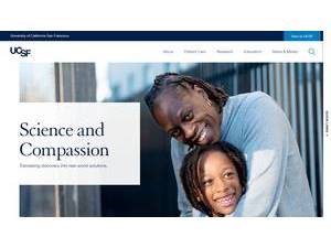 University of California, San Francisco's official website homepage screenshot