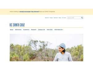 University of California, Santa Cruz's official website homepage screenshot