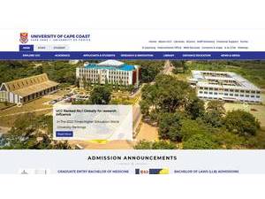 University of Cape Coast's official website homepage screenshot