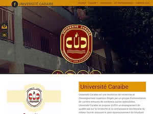 University of Caraibe's official website homepage screenshot