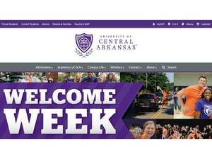 University of Central Arkansas's official website homepage screenshot