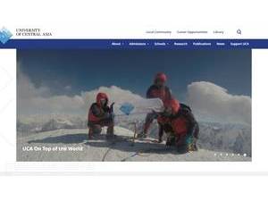 University of Central Asia's official website homepage screenshot