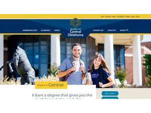 University of Central Oklahoma's official website homepage screenshot
