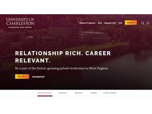 University of Charleston's official website homepage screenshot