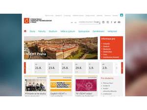 University of Chemistry and Technology, Prague's official website homepage screenshot