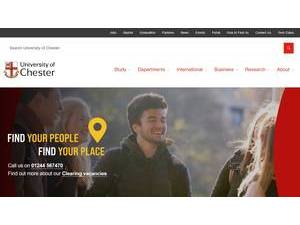 University of Chester's official website homepage screenshot