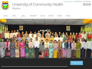 University of Community Health, Magway's official website homepage screenshot