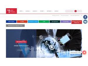University of Computer Sciences and Skills in Łódź's official website homepage screenshot