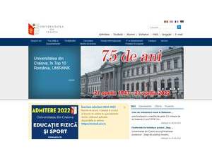 University of Craiova's official website homepage screenshot