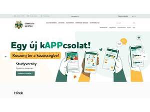 University of Debrecen's official website homepage screenshot