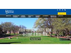 University of Delaware's official website homepage screenshot