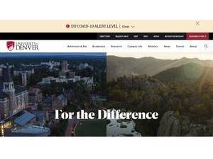 University of Denver's official website homepage screenshot