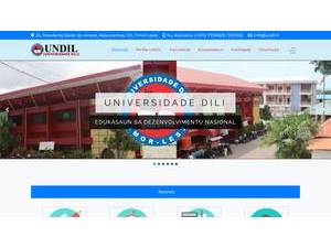 University of Dili's official website homepage screenshot