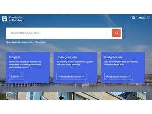 University of Dundee's official website homepage screenshot