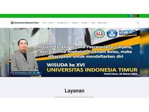 University of East Indonesia's official website homepage screenshot