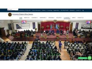 University of Eastern Africa, Baraton's official website homepage screenshot