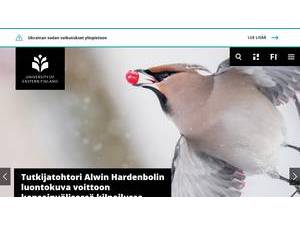 University of Eastern Finland's official website homepage screenshot