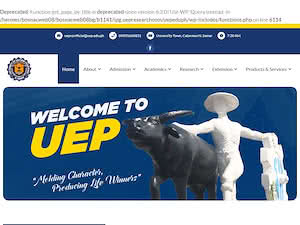 University of Eastern Philippines's official website homepage screenshot