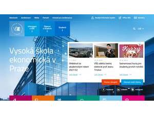 University of Economics, Prague's official website homepage screenshot