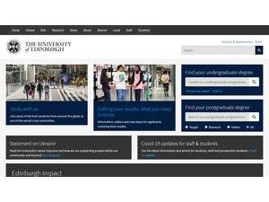 University of Edinburgh's official website homepage screenshot