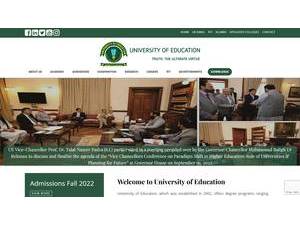 University of Education's official website homepage screenshot