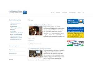 University of Education Schwäbisch Gmünd's official website homepage screenshot