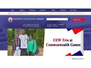 University of Education, Winneba's official website homepage screenshot
