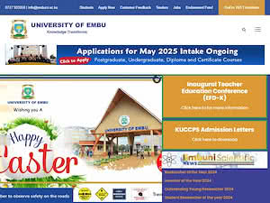 University of Embu's official website homepage screenshot