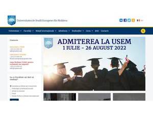 University of European Studies of Moldova's official website homepage screenshot