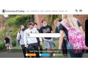 University of Findlay's official website homepage screenshot