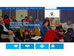 University of Fort Hare's official website homepage screenshot