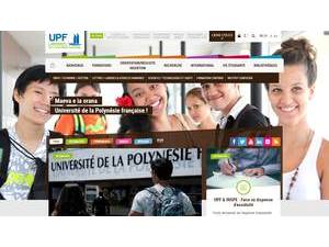 University of French Polynesia's official website homepage screenshot
