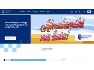 University of Gdańsk's official website homepage screenshot