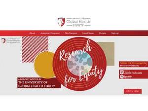 University of Global Health Equity's official website homepage screenshot