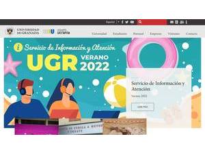 University of Granada's official website homepage screenshot