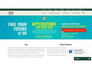 University of Guyana's official website homepage screenshot