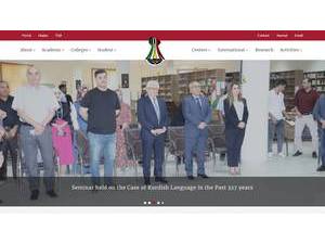 University of Halabja's official website homepage screenshot