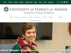 University of Hawaii at Manoa's official website homepage screenshot