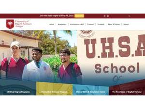 University of Health Sciences Antigua's official website homepage screenshot