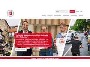 University of Hildesheim's official website homepage screenshot