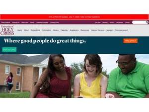 University of Holy Cross's official website homepage screenshot