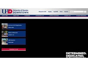 University of Houston-Downtown's official website homepage screenshot