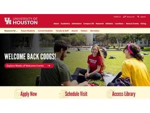 University of Houston's official website homepage screenshot
