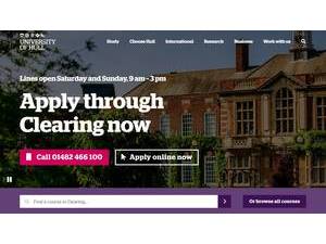 University of Hull's official website homepage screenshot