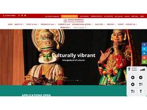University of Hyderabad's official website homepage screenshot